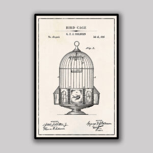 Decorative Bird Cage Blueprint - Ivory