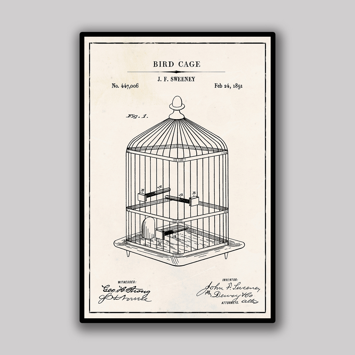 Bird Cage Blueprint - Ivory