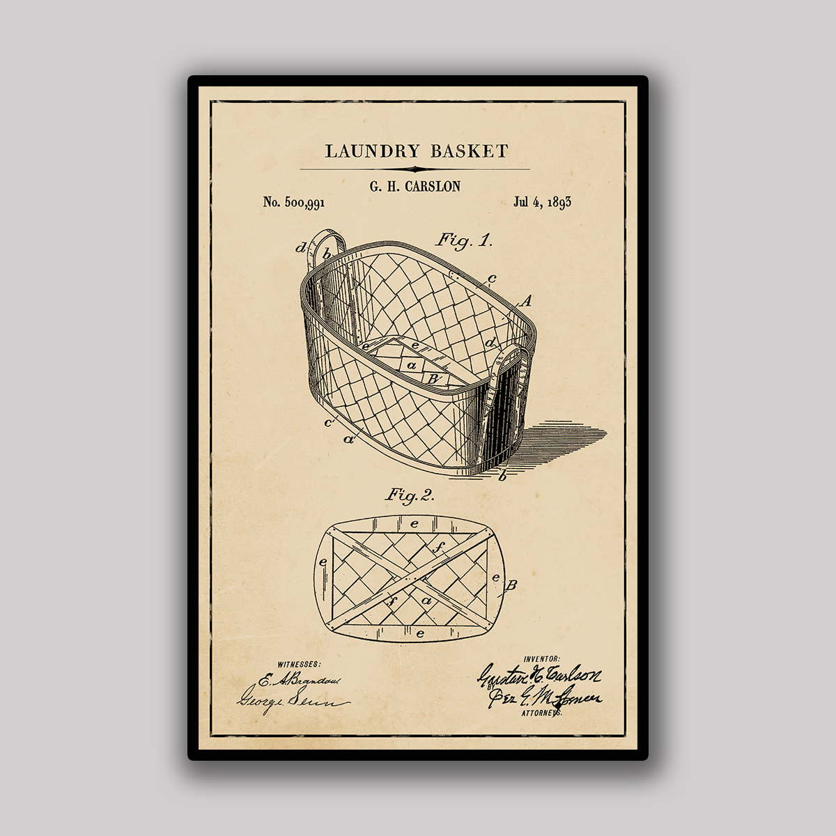 Laundry Basket Blueprint - Aged