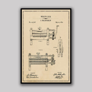 Laundry Wringer Blueprint - Aged