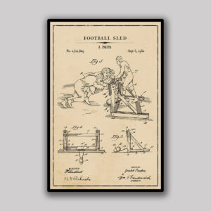 Football Sled Blueprint - Aged
