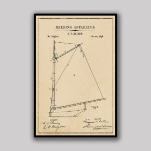 Sail Reefing Apparatus Blueprint - Aged
