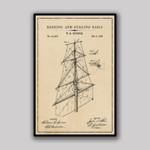 Reefing and Furling Sails Blueprint - Aged