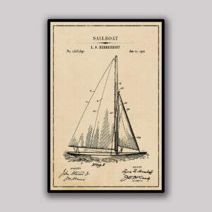 Sailboat 1 Blueprint - Aged