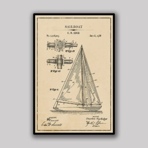 Sailboat 2 Blueprint - Aged
