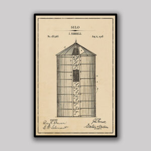 Grain Silo Blueprint - Aged