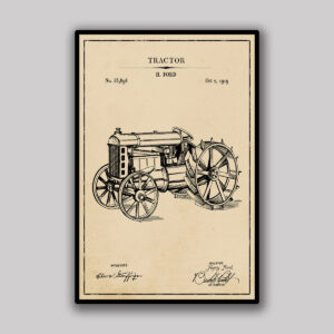 Tractor Blueprint - Aged