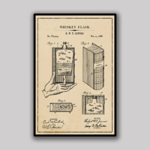 Whiskey Flask Blueprint - Aged