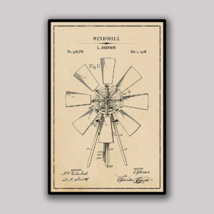Windmill Blueprint - Aged