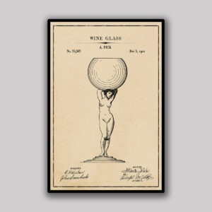 Wine Glass Blueprint - Aged