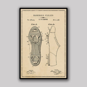 Baseball Cleats Blueprint - Aged