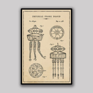 Imperial Probe Droid Blueprint - Aged