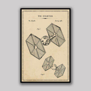 TIE Fighter Blueprint - Aged