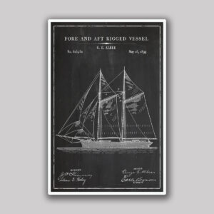 Fore-and-Aft Rigged Vessel Blueprint