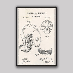 Football Helmet Blueprint - Ivory