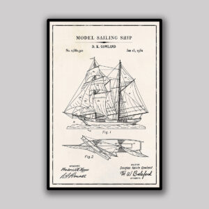 Model Sailing Ship Blueprint - Ivory