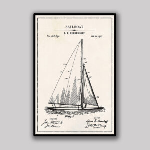 Sailboat 1 Blueprint - Ivory