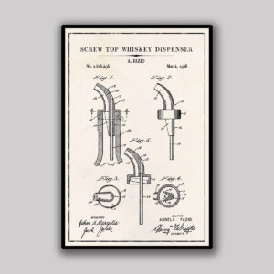 Screw Top Whiskey Dispenser Blueprint - Ivory