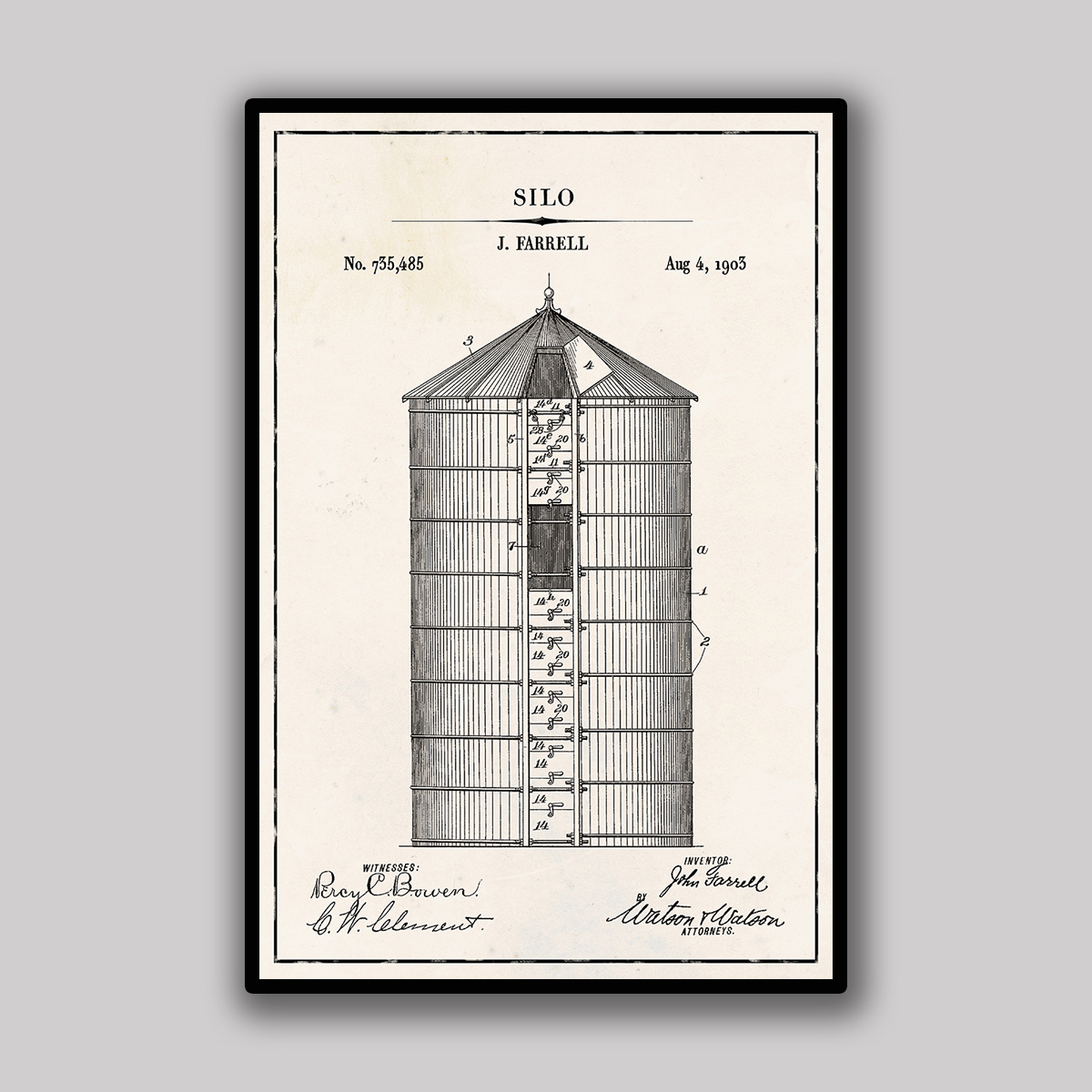 Grain Silo Blueprint - Ivory