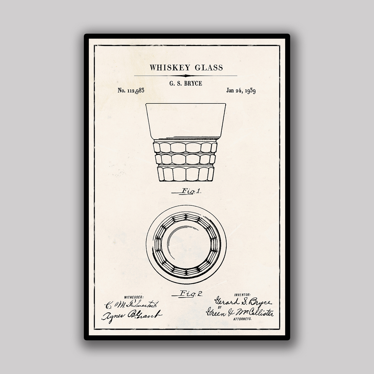 Whiskey Glass Blueprint - Ivory