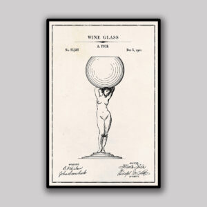 Wine Glass Blueprint - Ivory