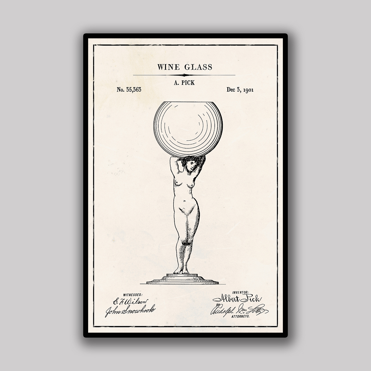 Wine Glass Blueprint - Ivory