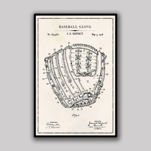 Baseball Glove Blueprint - Ivory