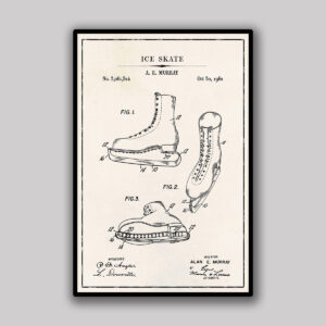 Ice Skate Blueprint - Ivory