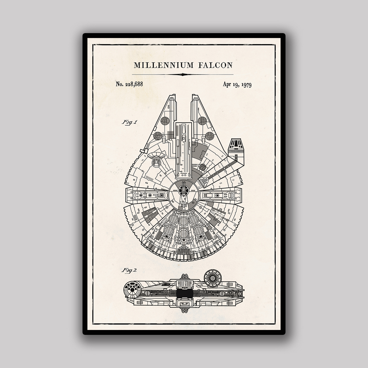 Millennium Falcon Blueprint - Ivory