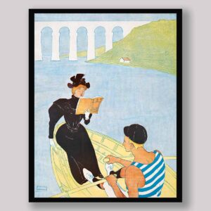 Woman Reading in a Row Boat by Edward Penfield (1866–1925)