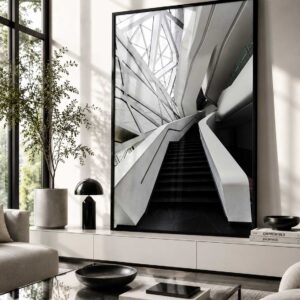 Angular White Staircase
