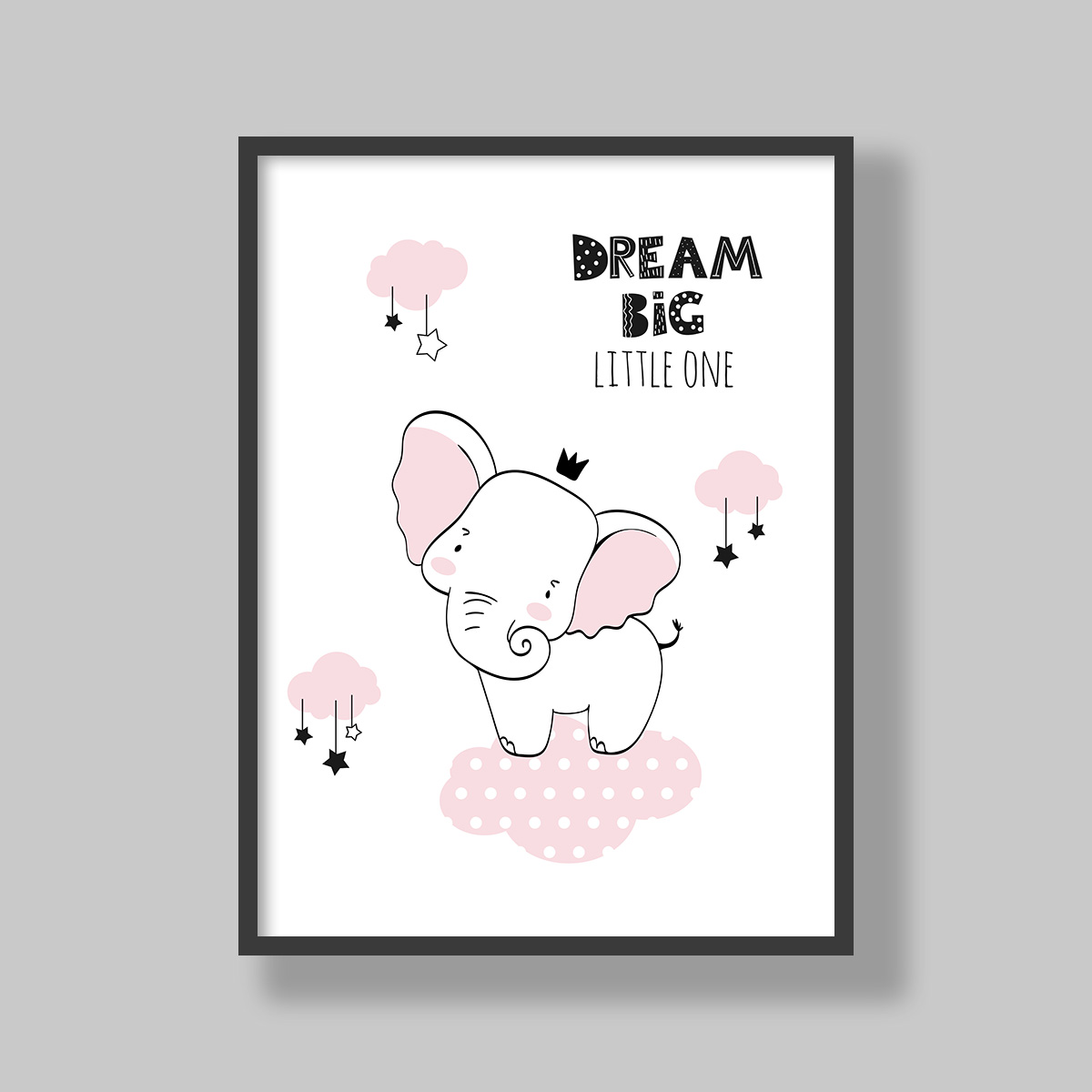 Dream Big Little One – Pink Elephant