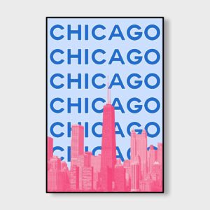 Chicago Skyline Pink