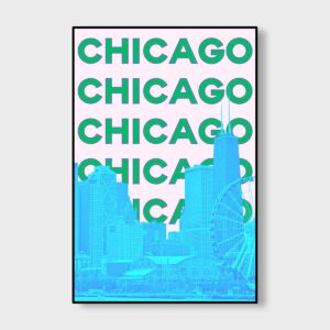 Chicago Skyline Teal