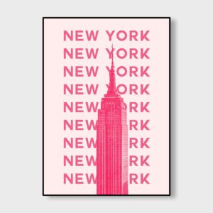 New York Skyline Pink