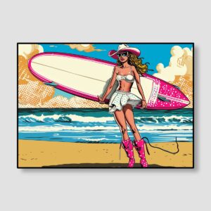 Pink Surfboard Cowgirl 3